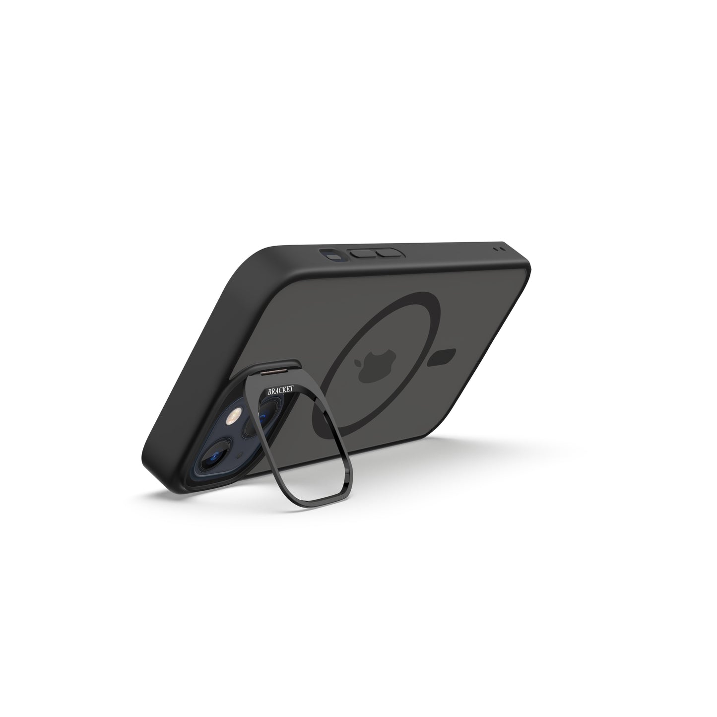 Smokey Black Hard Shell Camera Stand with Magsafe For iPhone